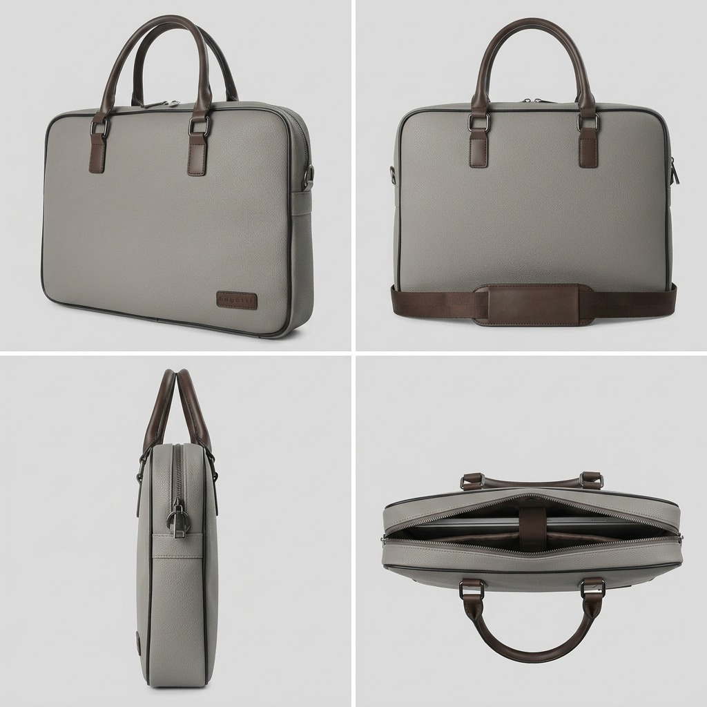 Bugatti Contrast – Porte-documents mince pour ordinateur 14,1 po, gris – image 4