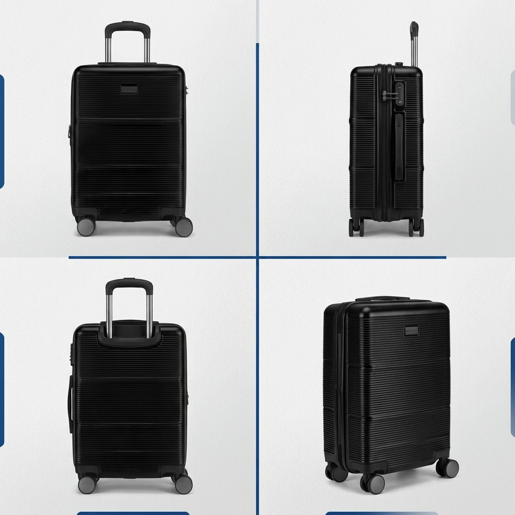 Visuel illustrant les caractéristiques de Bugatti Brussels – Valise cabine rigide, noire – photo 3