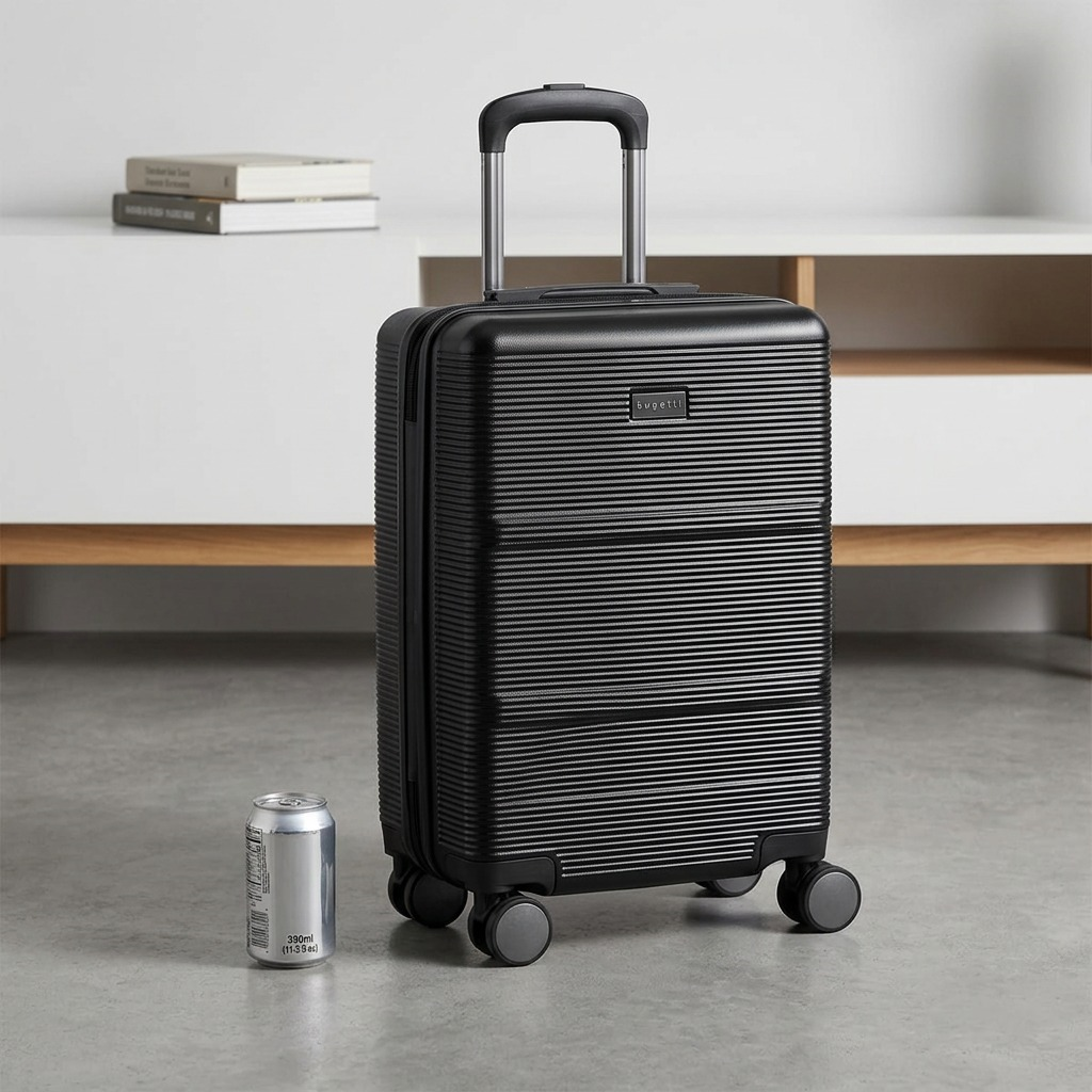 Vue de taille comparative de Bugatti Brussels – Valise cabine rigide, noire – photo 8