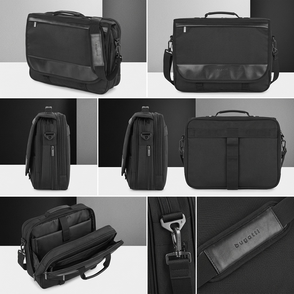 Visuel illustrant les caractéristiques de Bugatti Gregory The Associate – Porte-documents professionnel, noir – photo 5