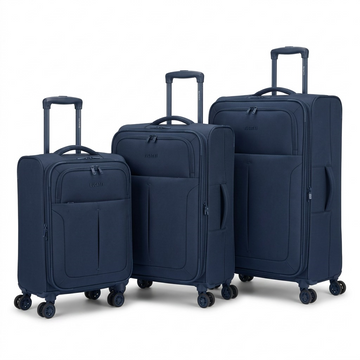 Vue complémentaire de Bugatti Reborn – Ensemble de 3 valises souples en polyester recyclé, bleu marine