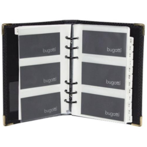 Classeur porte-cartes Bugatti Business noir, capacité de 120 cartes, modèle BCC97355