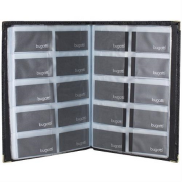 Classeur porte-cartes Bugatti Business noir, capacité de 320 cartes, modèle BCC97359