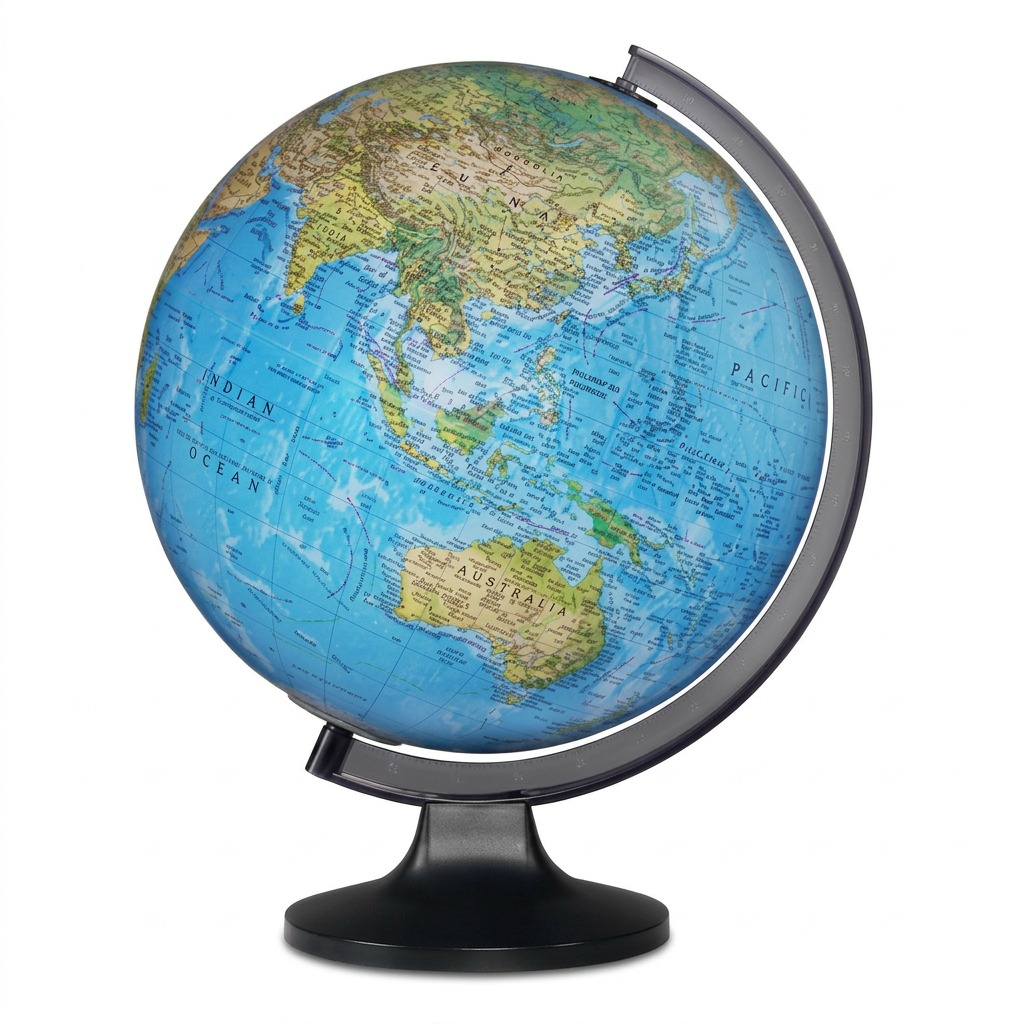 Replogle Copenhagen – Globe lumineux 12 po bleu EN — Présentation de l’éclairage du globe
