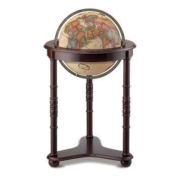 Replogle Westminster – Globe sur pied 16 po antique EN — Gros plan de la cartographie et des détails