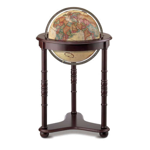 Replogle Westminster – Globe sur pied 16 po antique EN — Gros plan de la cartographie et des détails
