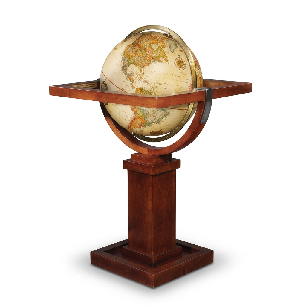 Replogle WRIGHT – Globe antique — Présentation dans un décor de bureau ou de maison
