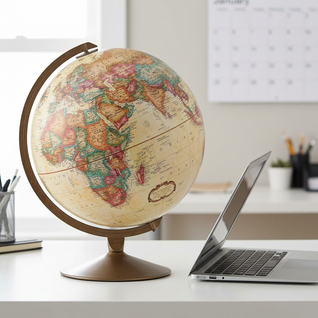 Replogle Globes Franklin 12"/30cm globe in the vintage style with a metal stand.