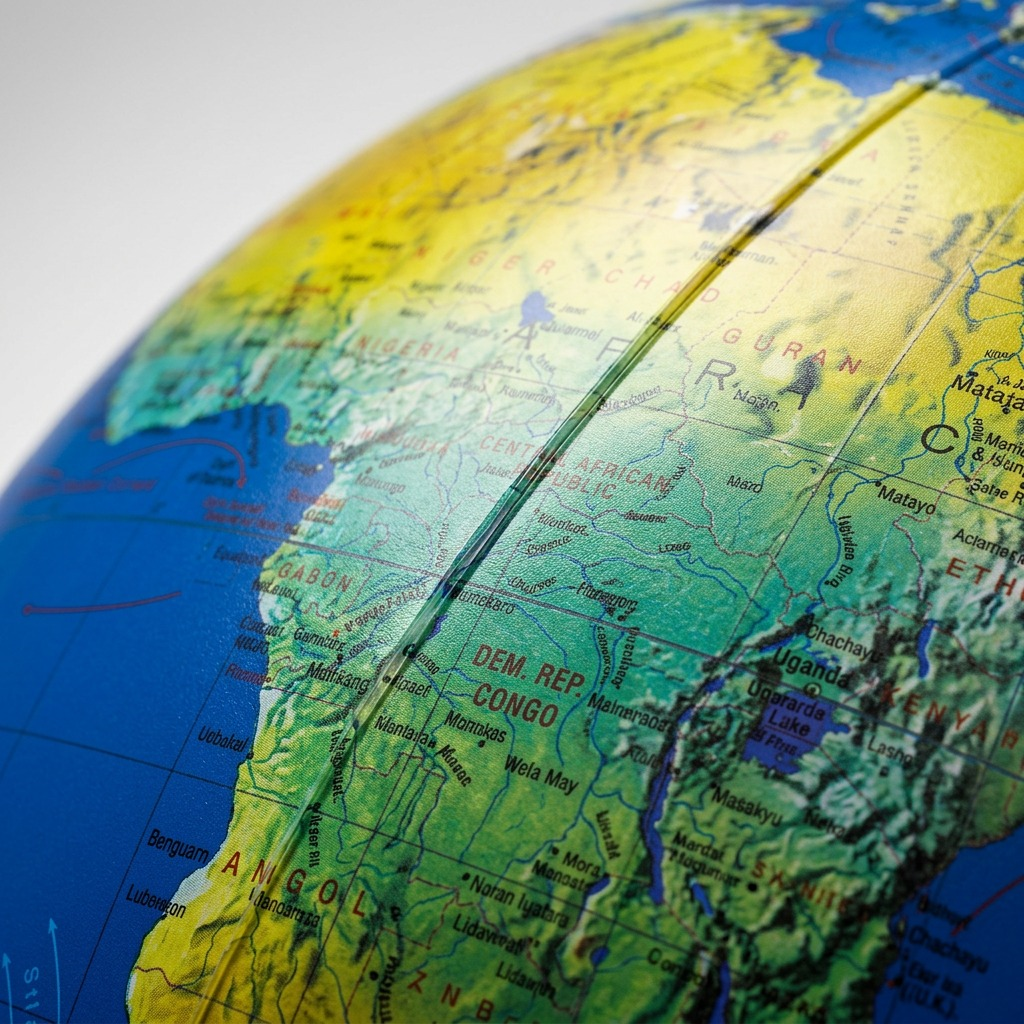 Replogle – Globe gonflable topo 16 po bleu EN #17601 — Gros plan de la cartographie et des détails