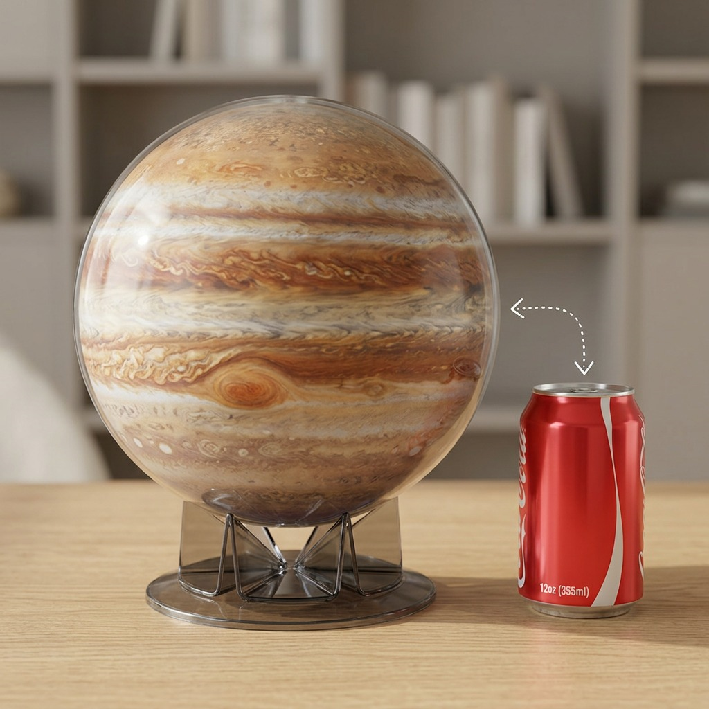Replogle Geographia Jupiter 4.5" globe on clear stand against a white background.