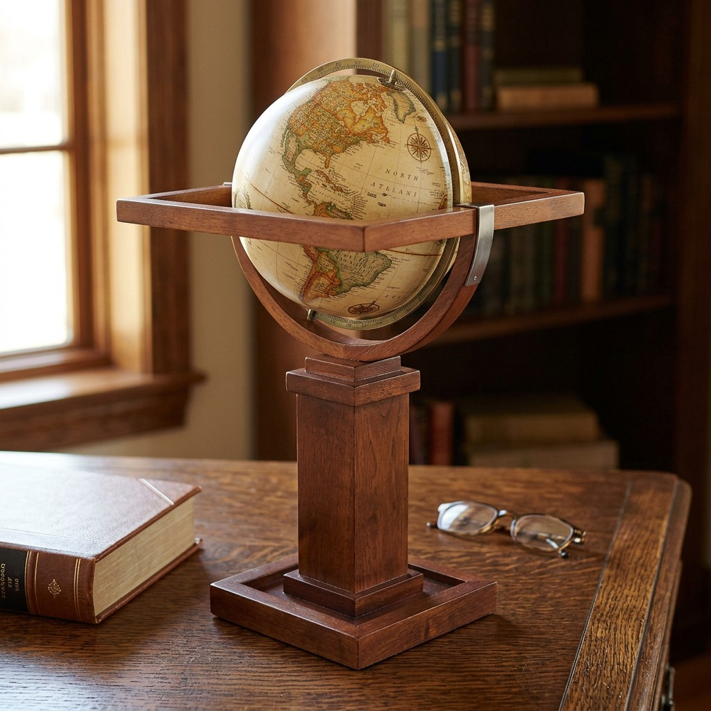 Replogle WRIGHT – Globe antique — Vue du produit avec repère de taille
