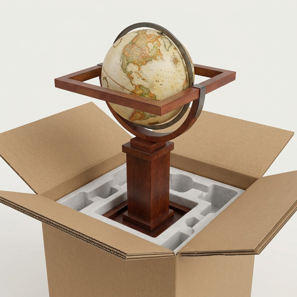 Replogle WRIGHT – Globe antique — Présentation du produit et de son emballage