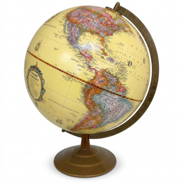 Replogle Globemaster – Globe de bureau 12 po antique FR — Présentation dans un décor de bureau ou de maison