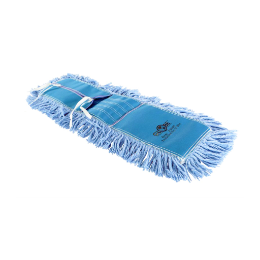 Globe Pro-Stat – Tête de vadrouille à poussière 24 × 5 po – bleue, à attaches – 3101