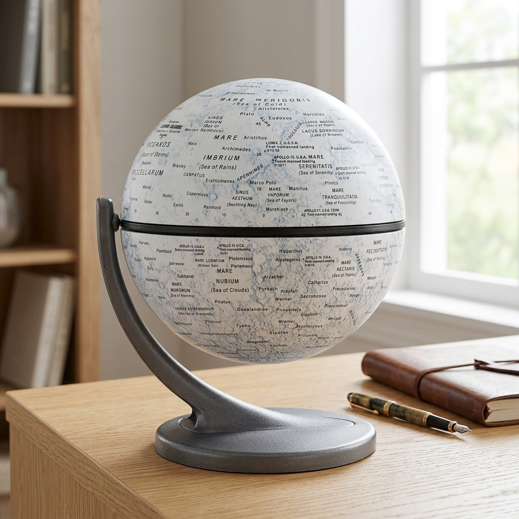 Replogle – Globe lunaire — Présentation dans un décor de bureau ou de maison