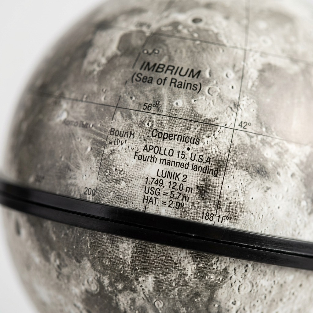 Replogle – Globe lunaire — Gros plan de la cartographie et des détails