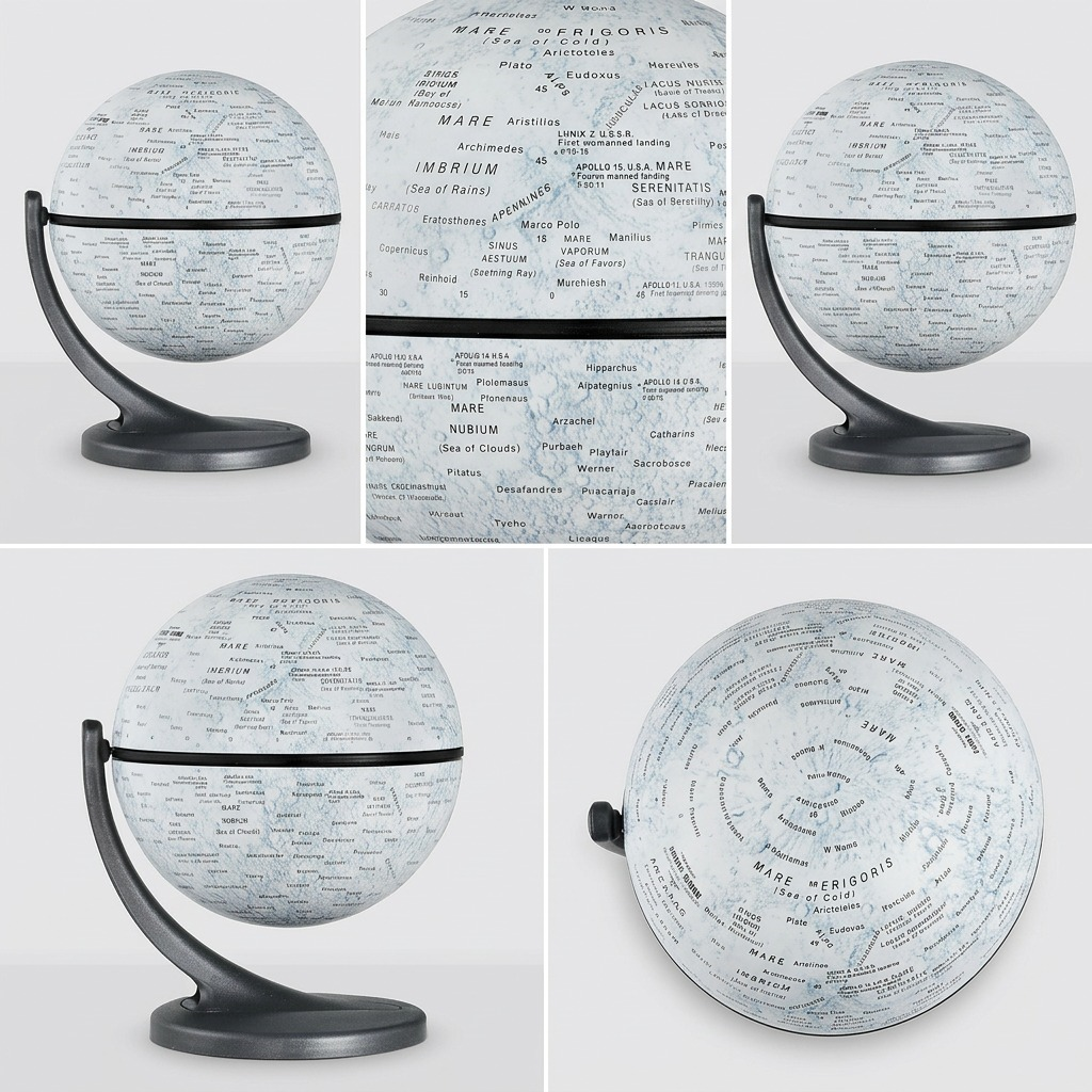 Replogle – Globe lunaire — Montage présentant plusieurs vues du produit
