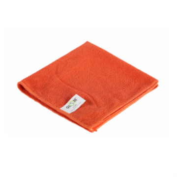 Globe – Chiffons en microfibre orange 16 × 16 po, 240 g/m², paquet de 10 – 3130O