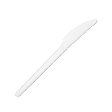 Globe 6152, couteaux de table blancs compostables en CPLA, paquet de 100