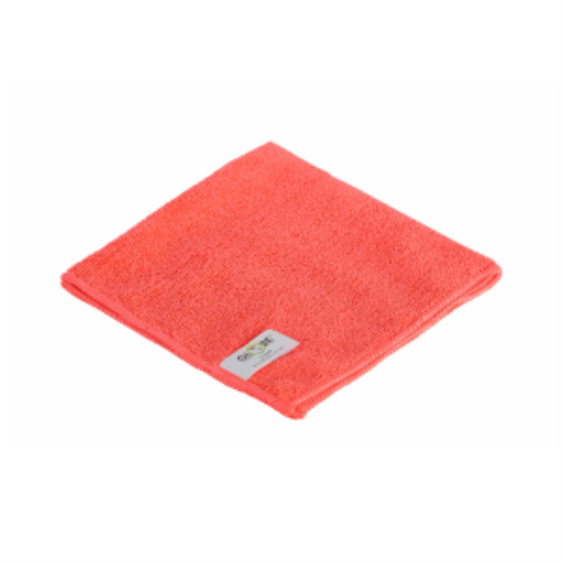 Globe – Chiffons microfibres rouges 16 × 16 po, paquet de 10 – 3130R