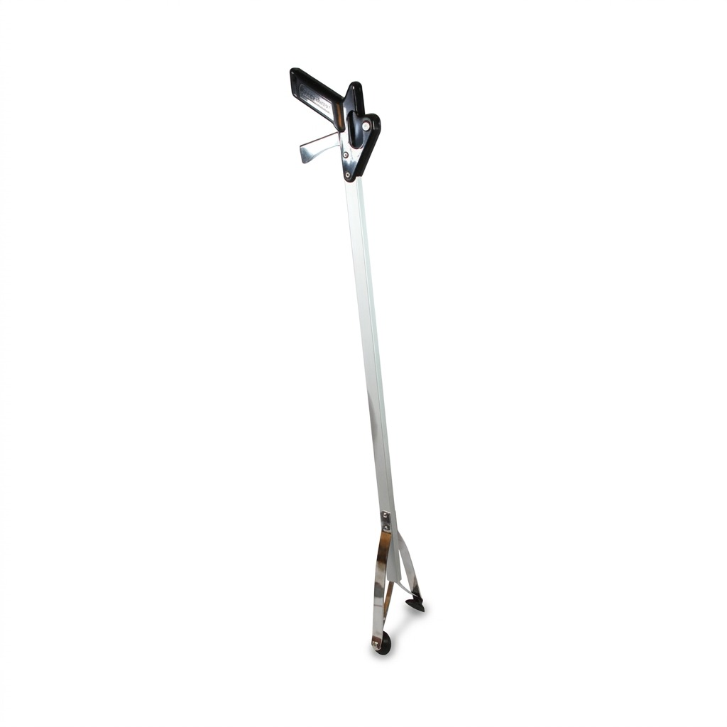 Globe Commercial Products 30-inch EZ Grabber reacher tool with aluminum shaft and pistol grip