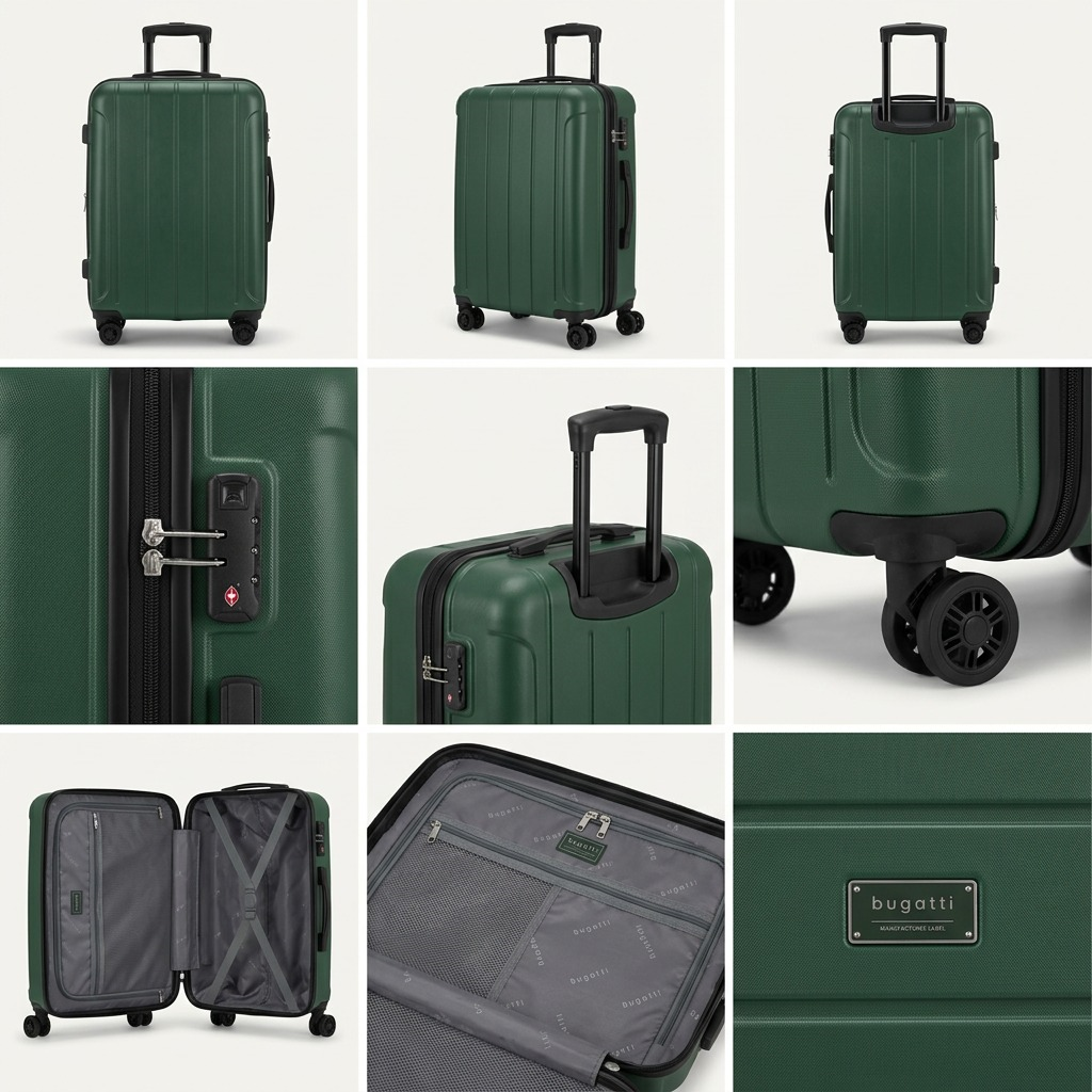 Visuel illustrant les caractéristiques de Bugatti Osaka – Valise rigide moyenne 24 po, vert forêt – photo 8