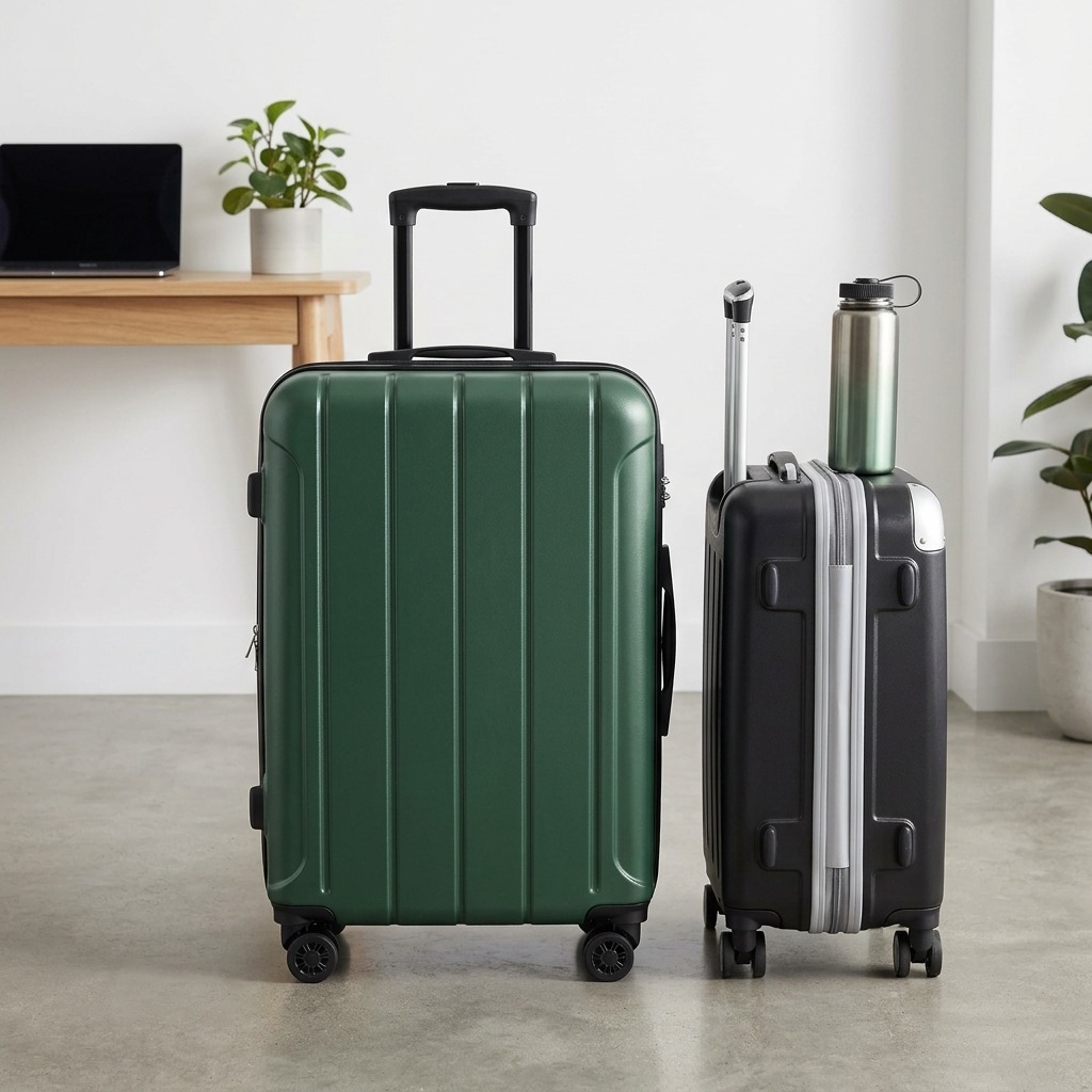 Vue de taille comparative de Bugatti Osaka – Valise rigide moyenne 24 po, vert forêt – photo 5