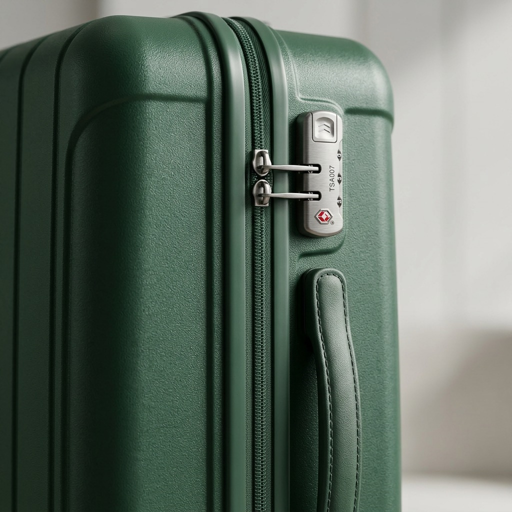 Gros plan sur un détail de Bugatti Osaka – Valise rigide moyenne 24 po, vert forêt – photo 6