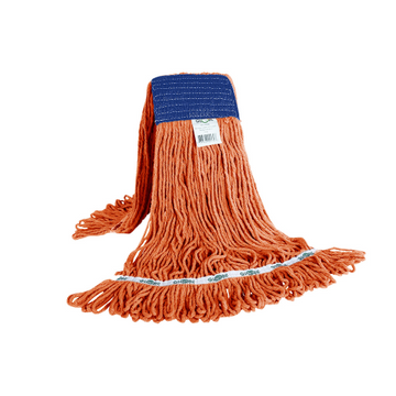 Globe – Syn-Pro – Vadrouille humide synthétique à boucles, bande large, orange, 16 oz – 3050O