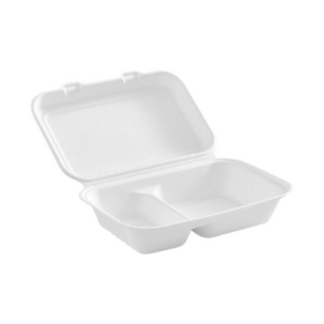 Globe – Contenants compostables 9 × 6 × 3,25 po, 2 sections, 50 – 6016