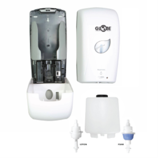 Globe – Distributeur automatique blanc pour savon mousse ou lotion – 4670W