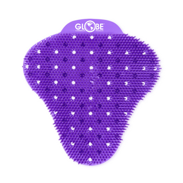 Grilles d’urinoir antiéclaboussures Globe Aquös, parfum lavande pourpre, paquet de 2