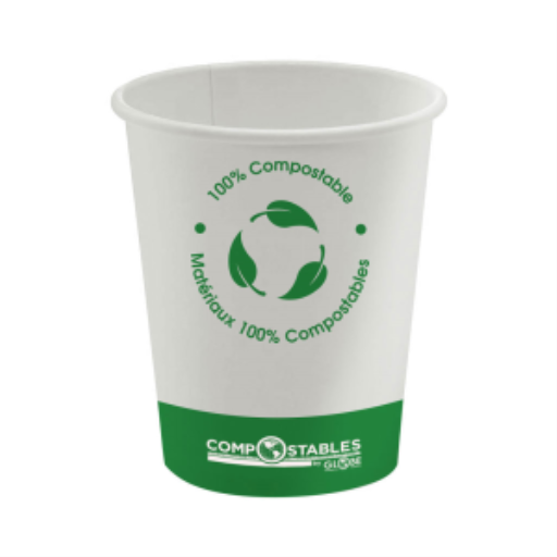 Globe – Gobelets en papier blancs 10 oz, lot de 50 – 6053