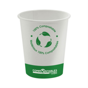 Globe – Gobelets en papier blancs 10 oz, lot de 50 – 6053