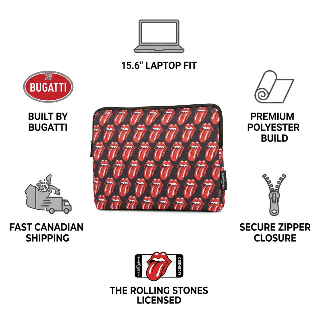Emballage et présentation de The Rolling Stones The Core – Housse pour ordinateur 15,6 po, noir et rose – photo 6