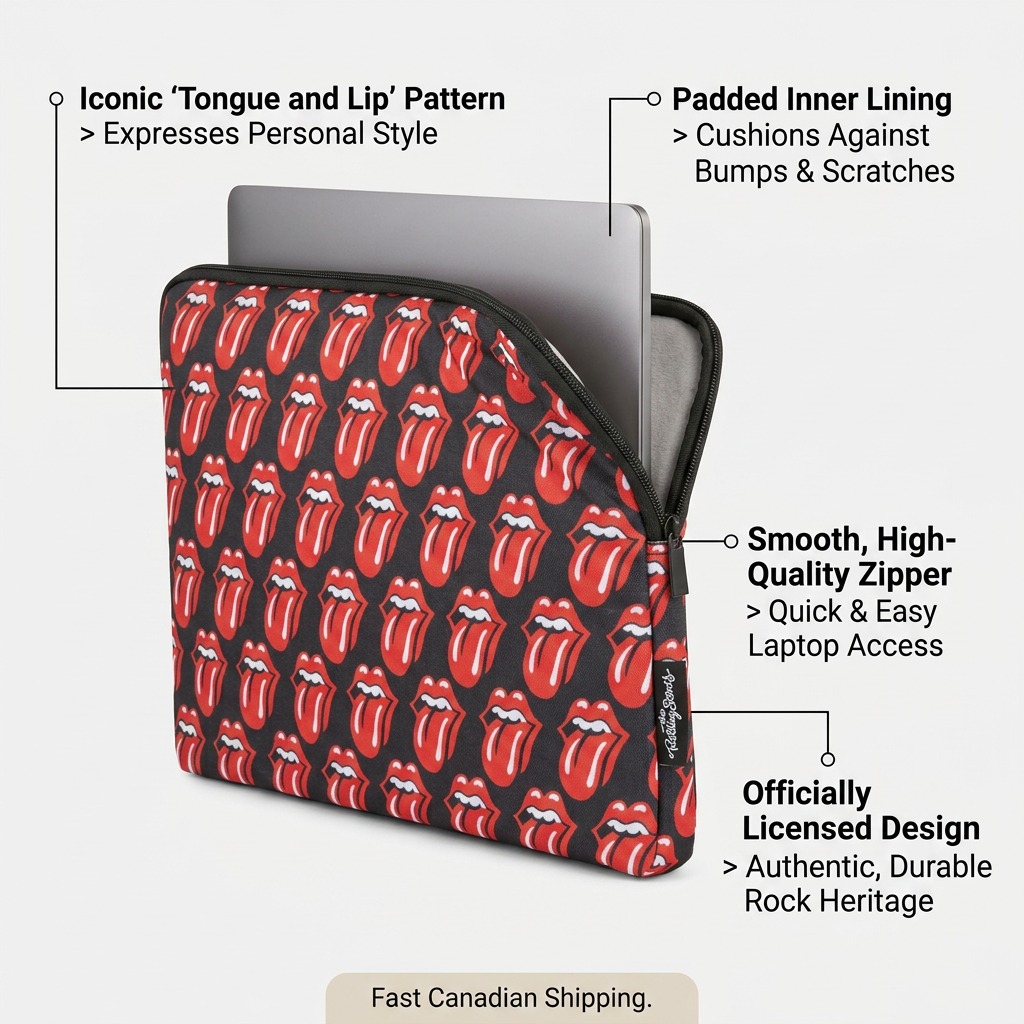 Vue complémentaire de The Rolling Stones The Core – Housse pour ordinateur 15,6 po, noir et rose – photo 4