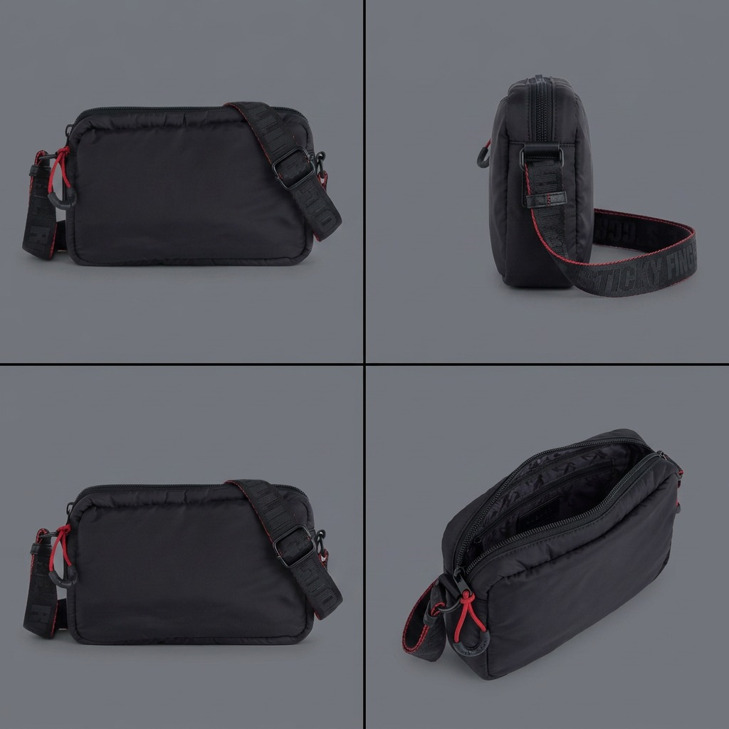 Vue complémentaire de The Rolling Stones Blue Bridges – Sac bandoulière en nylon, noir – photo 5