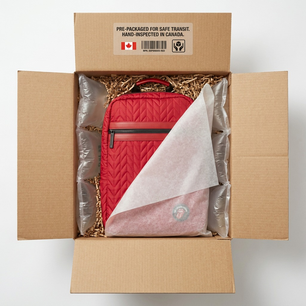 Emballage et présentation de The Rolling Stones Iconic – Sac à dos matelassé en nylon, rouge – photo 7
