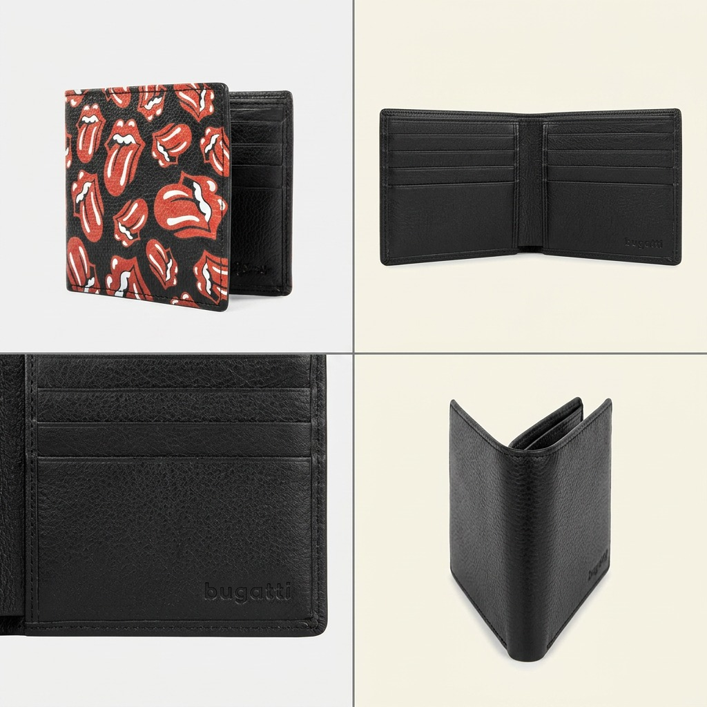 Vue complémentaire de The Rolling Stones The Watts – Portefeuille pour homme en cuir, motif lèvres – photo 5