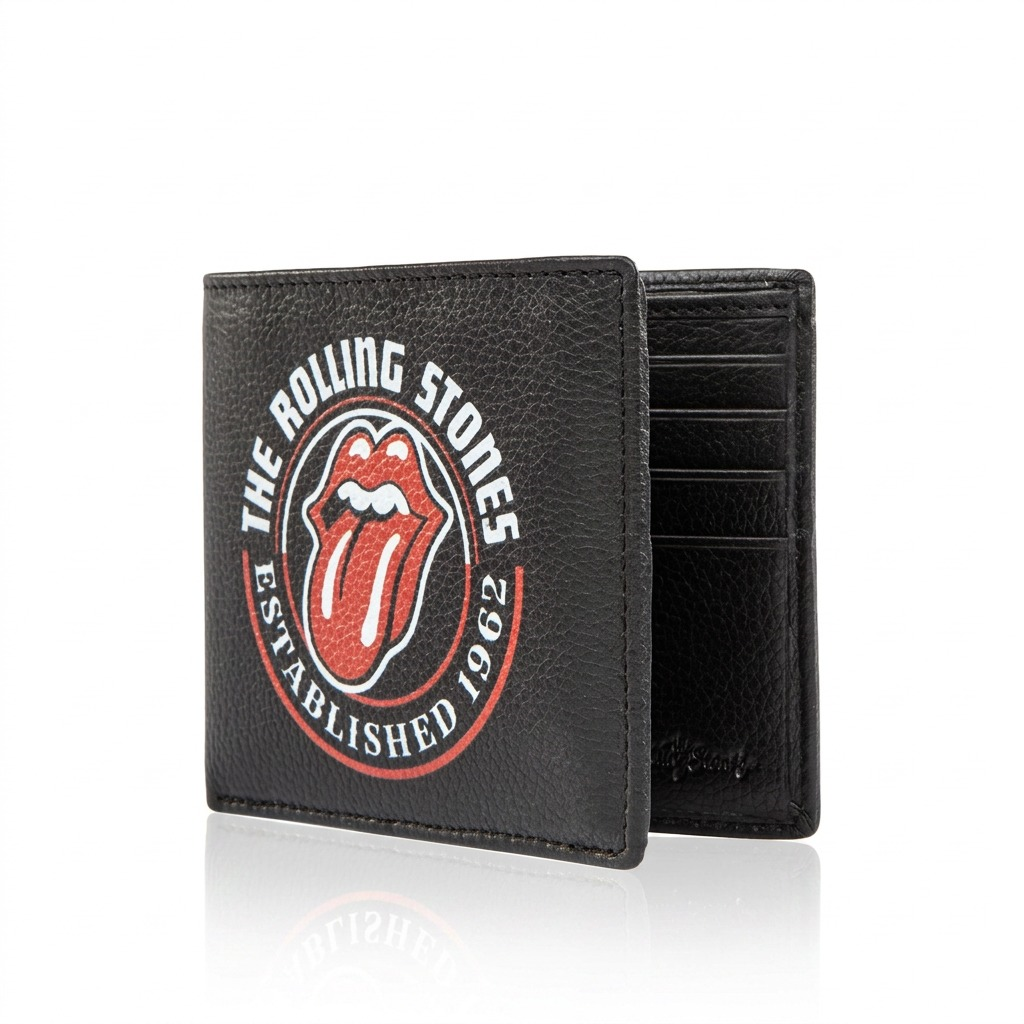 Vue complémentaire de The Rolling Stones The Watts – Portefeuille pour homme en cuir, style vintage