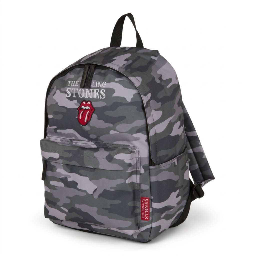 Vue complémentaire de The Rolling Stones The Core – Sac à dos en polyester, motif noir