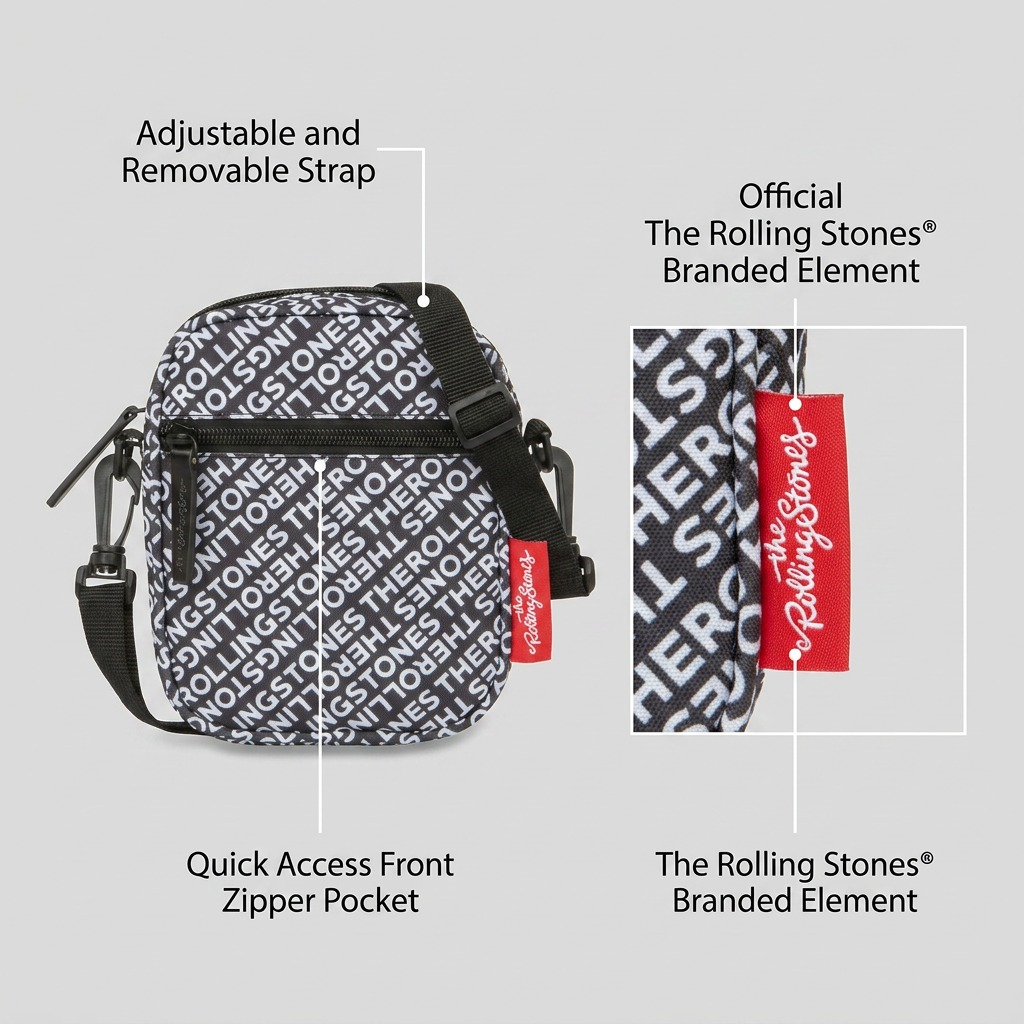 Vue complémentaire de The Rolling Stones The Core – Petit sac à bandoulière en polyester, brun – photo 7