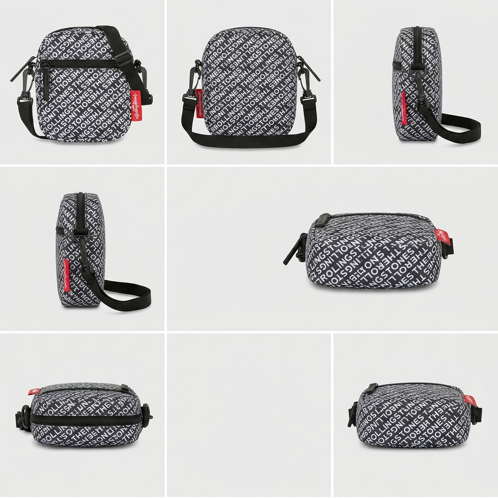 Visuel illustrant les caractéristiques de The Rolling Stones The Core – Petit sac à bandoulière en polyester, brun – photo 6