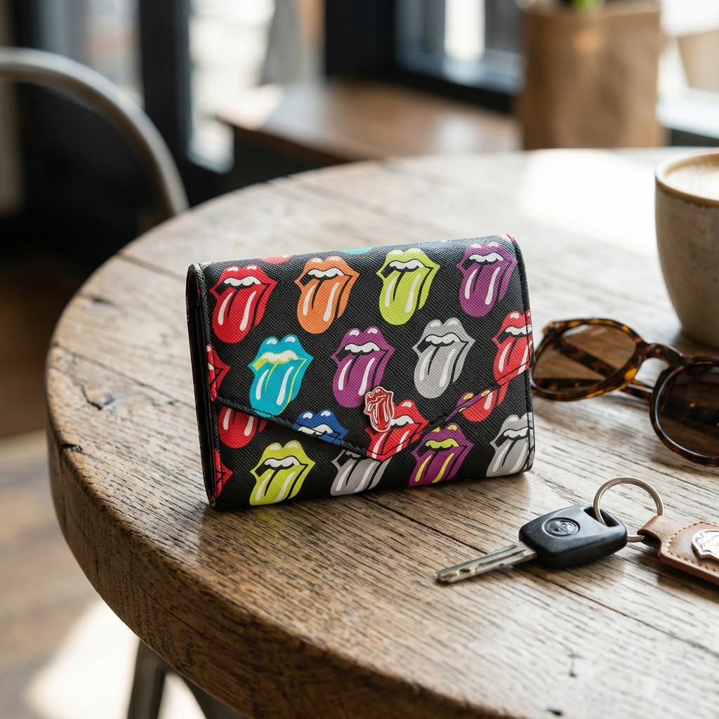 Gros plan sur un détail de The Rolling Stones The Cult – Portefeuille à trois volets, multicolore – photo 6