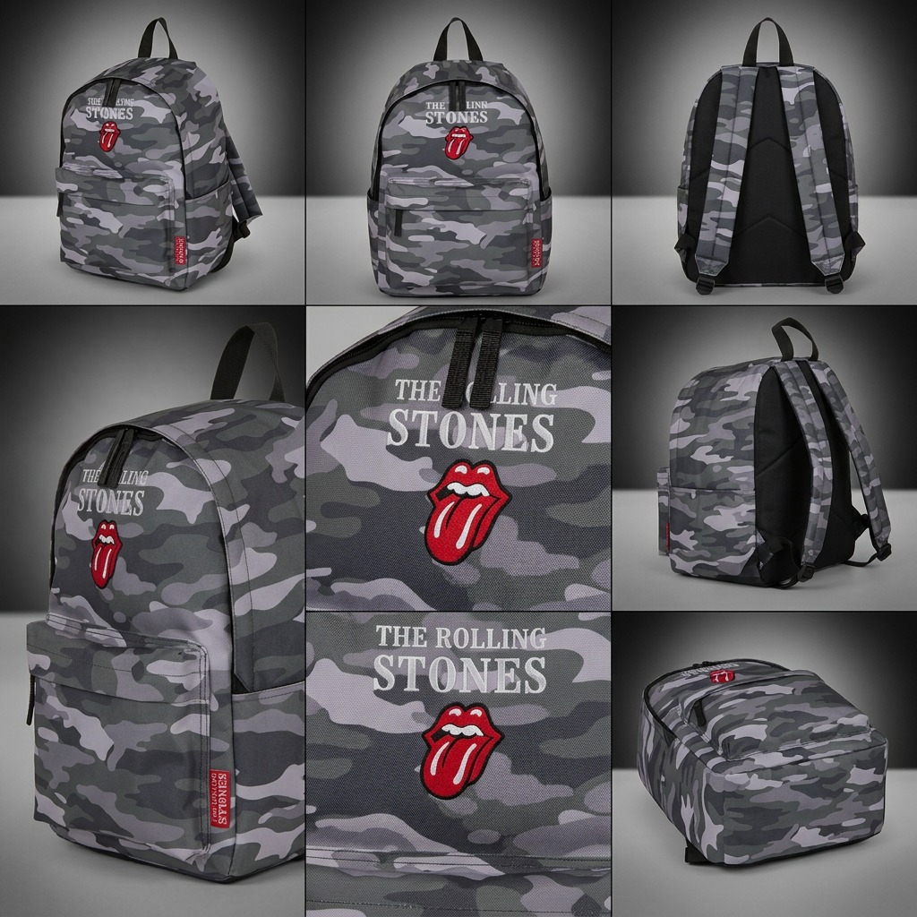 Vue complémentaire de The Rolling Stones The Core – Sac à dos en polyester, motif noir – photo 3