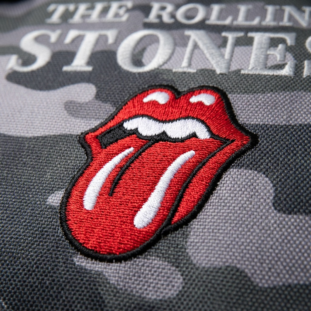 Gros plan sur un détail de The Rolling Stones The Core – Sac à dos en polyester, motif noir – photo 8