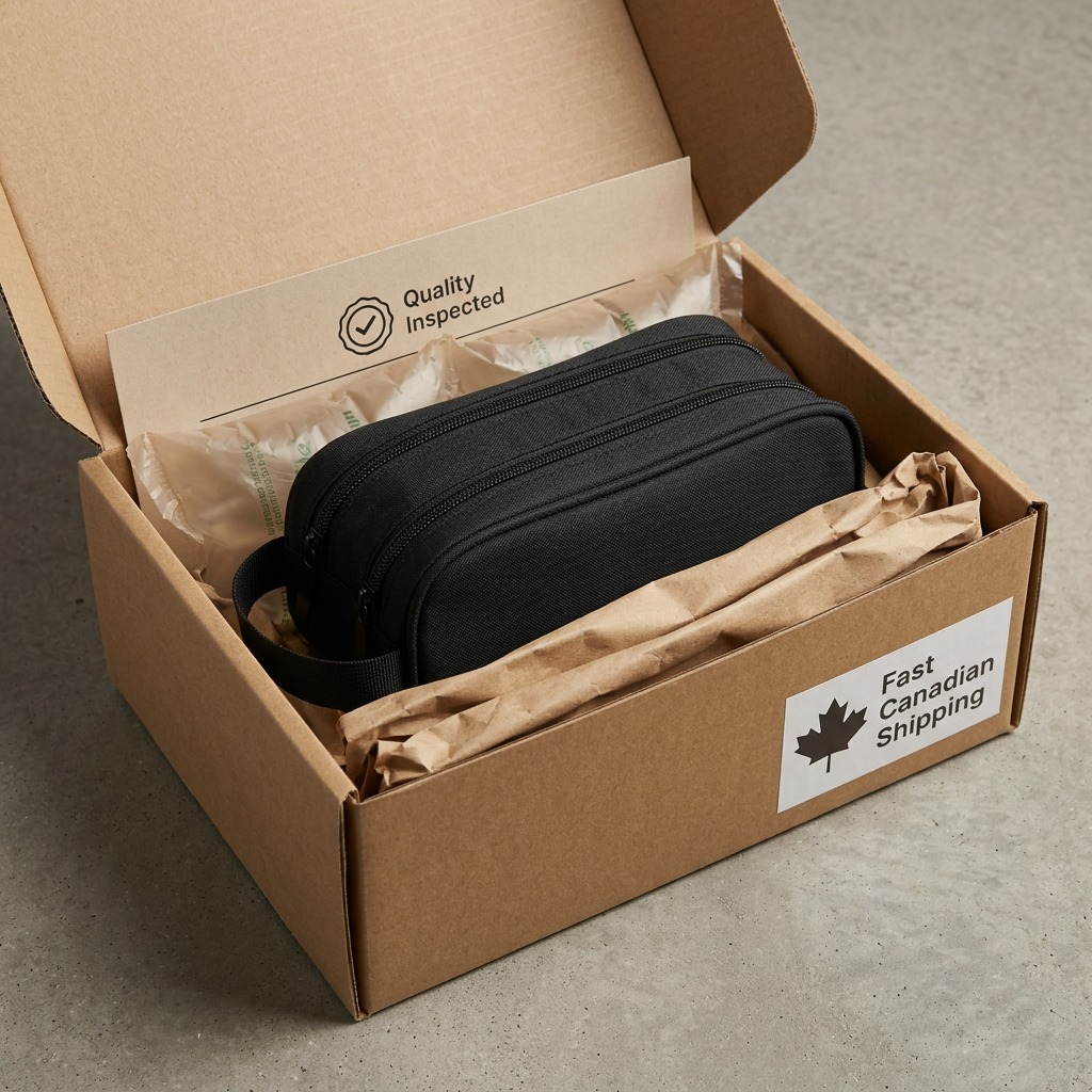 Unboxing a Bugatti Bond Street pencil case from a cardboard box with protective shipping materials.