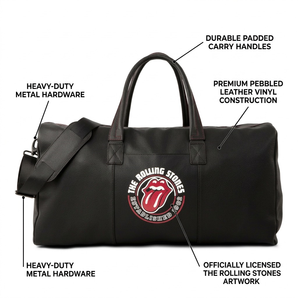 Visuel illustrant les caractéristiques de The Rolling Stones The Watts – Sac de voyage en cuir, modèle VIN – photo 5