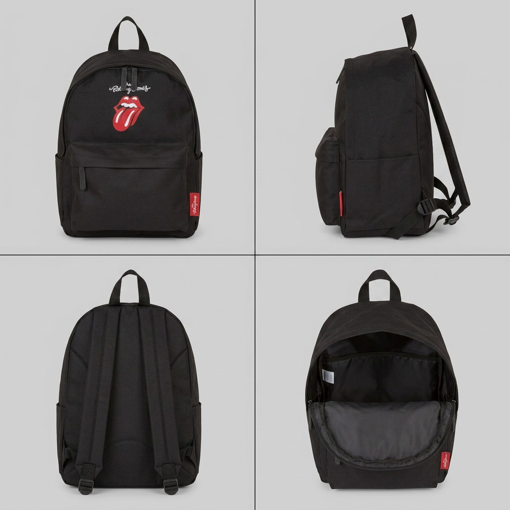 Visuel illustrant les caractéristiques de The Rolling Stones The Core – Sac à dos en polyester, noir – photo 6