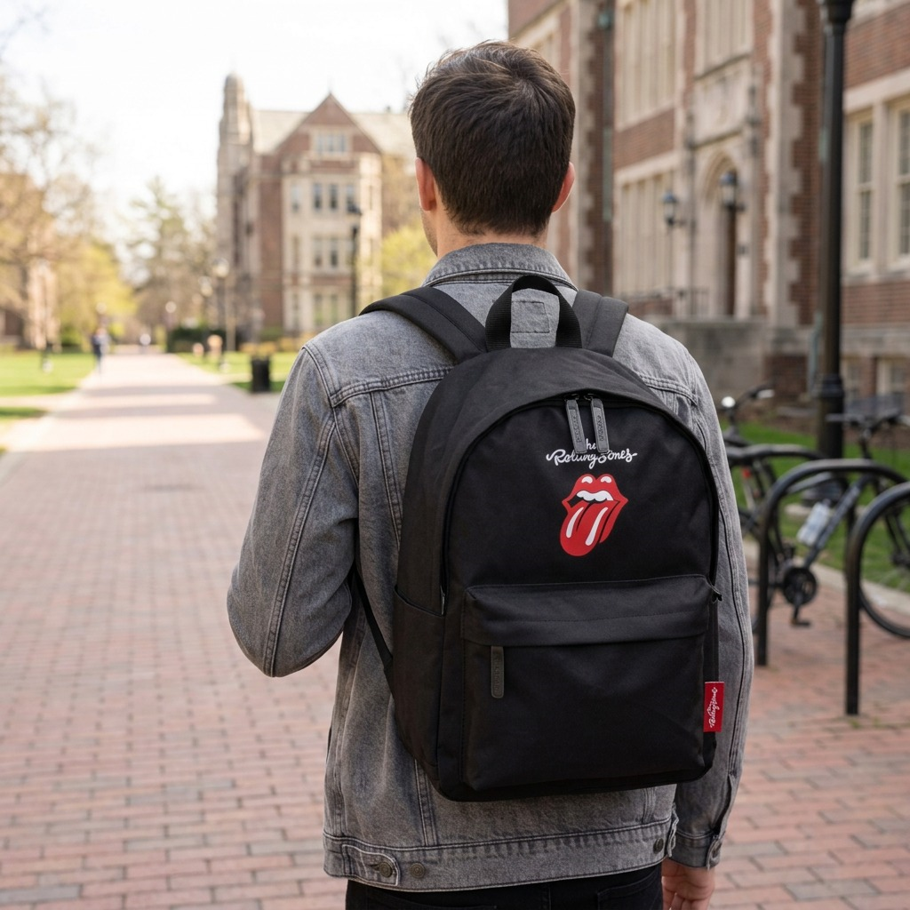 Mise en situation de The Rolling Stones The Core – Sac à dos en polyester, noir – photo 5